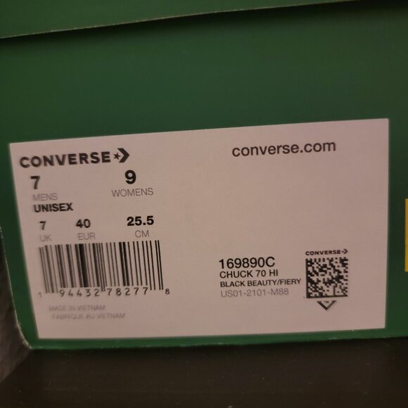 Converse x Denim Tears Chuck 70 Hi Canvas 169890C Size 9 Women's / 7 Men's - Picture 13 of 13